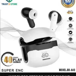 K.Smart BD‑A40 wireless stereo earbuds with 40 hours playtime and ENC noise cancellation – available at Trust E-Store Bangladesh